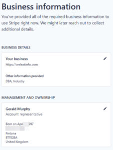 WeLeakInfo’s Hacked Stripe.com account.