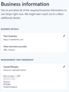  WeLeakInfo’s Hacked Stripe.com account.