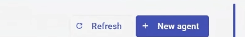 Offensive Hub dashboard with the New agent button highlighted